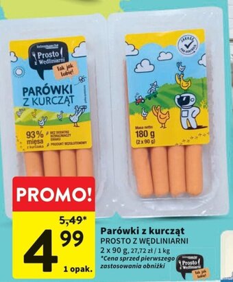 Intermarche Parówki z kurcząt PROSTO Z WĘDLINIARNI 2 x 90 g oferta
