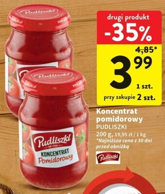 Intermarche Koncentrat pomidorowy PUDLISZKI 200g oferta