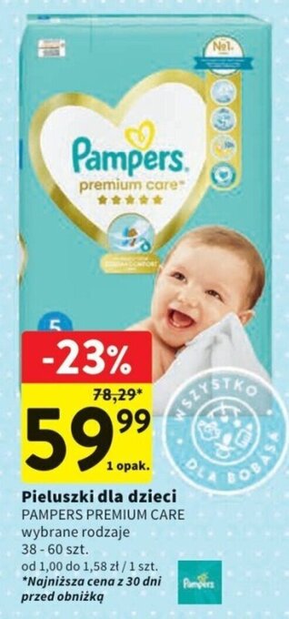 Intermarche Pieluszki dla dzieci PAMPERS PREMIUM CARE 38-60 szt. oferta
