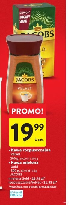 Intermarche • Kawa rozpuszczalna Velvet • Kawa mielona oferta