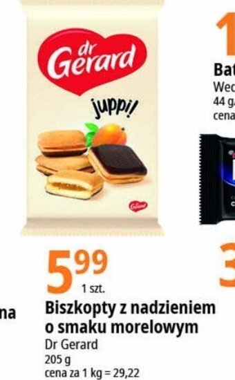 E.Leclerc Biszkopty z nadzieniem o smaku morelowym Dr Gerard 205g oferta