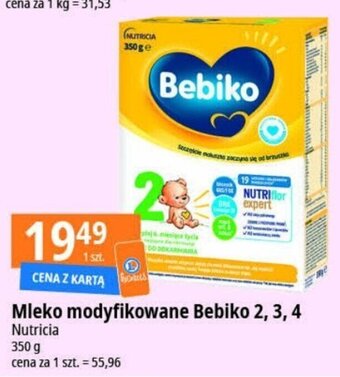 E.Leclerc Mleko modyfikowane Bebiko 2, 3, 4 Nutricia 350g oferta