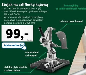 Lidl Stojak na szlifierkę kątową 19x29x27cm oferta
