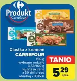 Carrefour Ciastka kruche z kremem kakaowo-orzechowym oferta