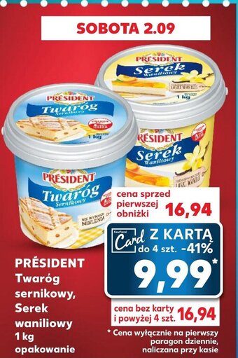 Kaufland PRÉSIDENT Twaróg sernikowy, waniliowy 1 kg oferta