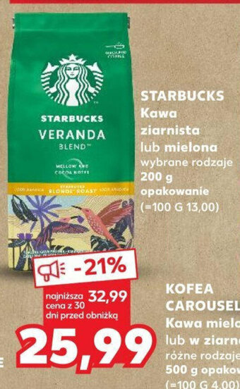 Kaufland STARBUCKS Kawa ziarnista lub mielona 200 g oferta