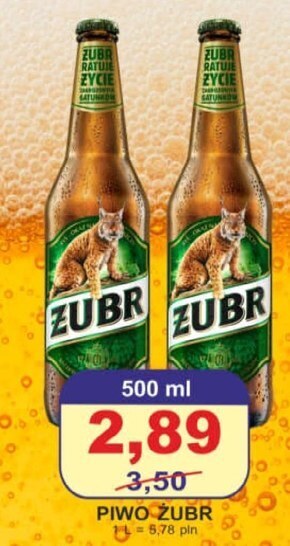 Żubr piwo jasne 500 ml