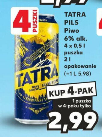 Kaufland TATRA PILS Piwo 6% alk. 4 x 0,5 l oferta