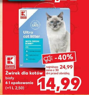 Kaufland Żwirek dla kotów 6 l oferta