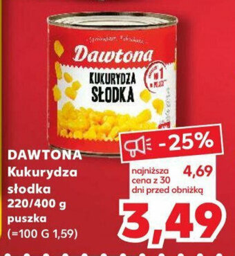 Kaufland DAWTONA Kukurydza słodka 220/400 g puszka oferta