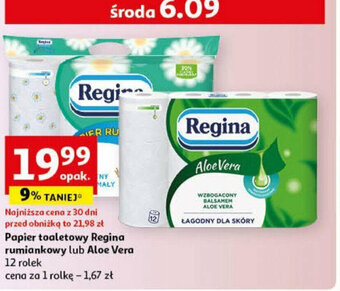 Auchan Papier toaletowy Regina rumiankowy lub Aloe Vera 12 rolek oferta
