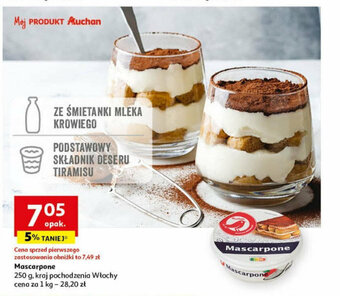 Auchan Mascarpone 250 g oferta