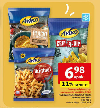 Auchan Frytki proste, Łódeczki lub Placki ziemniaczane Aviko 600-750 g oferta