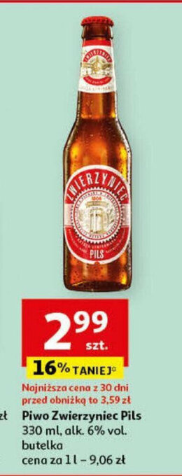 Auchan Piwo Zwierzyniec Pils 330 ml oferta