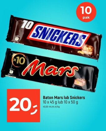 Dealz Baton Mars lub Snickers 10 x 45 g lub 10 x 50 g oferta