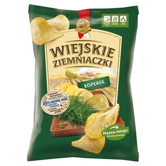 Społem Wiejskie ziemniaczki chipsy ziemniaczane o smaku koperku 130 g oferta