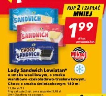 Lewiatan Lody Sandwich Lewiatan 180ml oferta