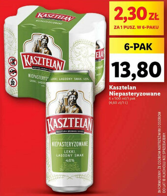 Lidl Kasztelan Niepasteryzowane 6x500ml oferta