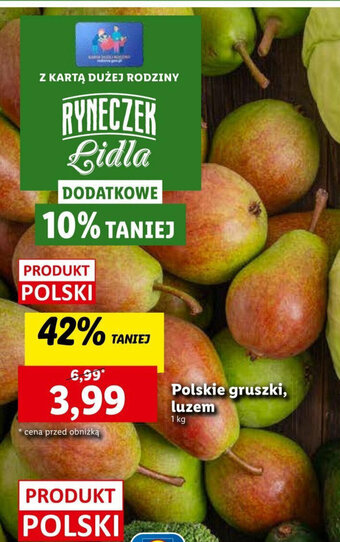 Lidl Polskie gruszki 1 kg oferta
