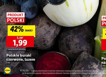 Lidl Polskie buraki czerwone 1kg oferta