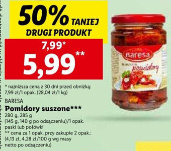 Lidl BARESA Pomidory suszone 280g oferta