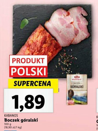 Lidl KABANOS Boczek góralski 100g oferta