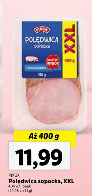 Lidl PIKOK Polędwica sopocka 400 g oferta
