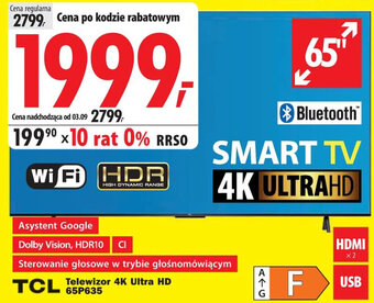 Media Expert TCL Telewizor 4K Ultra HD 65P635 oferta