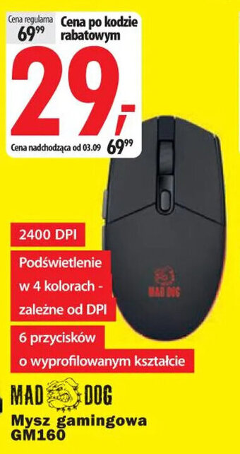 Media Expert MAD DOG Mysz gamingowa GM160 oferta