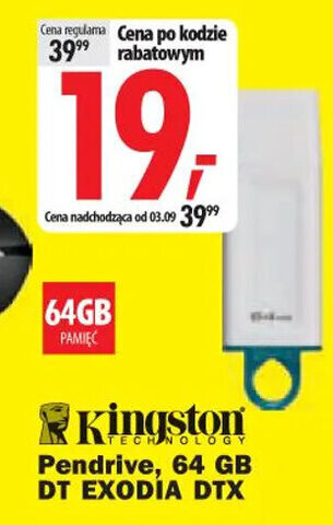 Media Expert Kingston Pendrive, 64 GB DT EXODÍA DTX oferta
