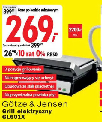 Media Expert Götze & Jensen Grill elektryczny GL601X oferta