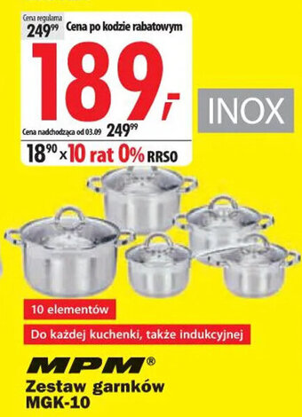 Media Expert MPM Zestaw garnków MGK-10 oferta