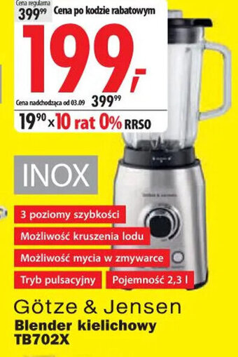 Media Expert Götze & Jensen Blender kielichowy TB702X oferta