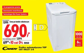 Media Expert CANDY Pralka automatyczna TOP CST 06LET 1-S oferta