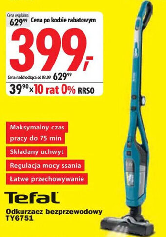 Media Expert Tefal Odkurzacz bezprzewodowy TY6751 oferta