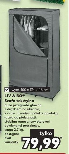 Szafa tekstylna 100 x 174 x 46 cm