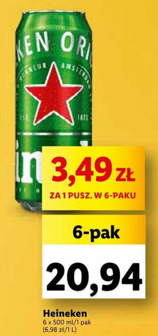 Lidl Heineken 6x500ml oferta