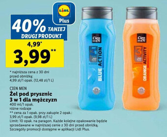 Lidl Żel pod prysznic 3 w 1 dla mężczyzn 400ml oferta