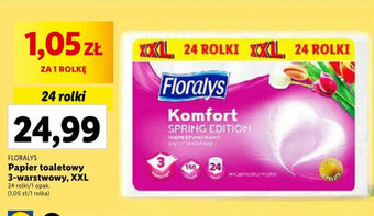 Lidl FLORALYS Papier toaletowy 3 warstwowy 24 rolki oferta