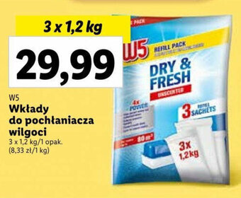 Lidl W5 Wkłady do pochłaniacza wilgoci 3x1,2kg oferta