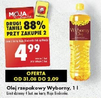 Biedronka Olej rzepakowy Wyborny 1l oferta