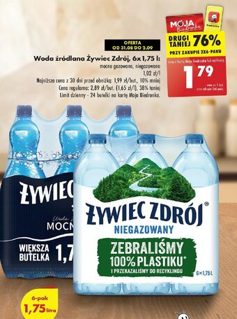 Biedronka Woda źródlana Żywiec Zdrój 1,75 l oferta