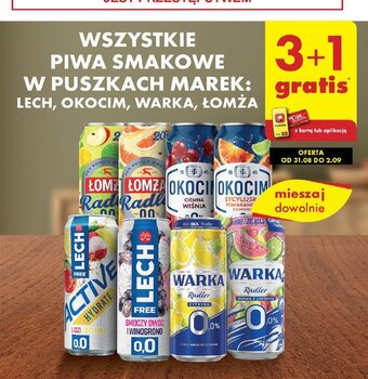 Biedronka WSZYSTKIE PIWA SMAKOWE W PUSZKACH MAREK: LECH OKOCIM WARKA ŁOMŻA oferta