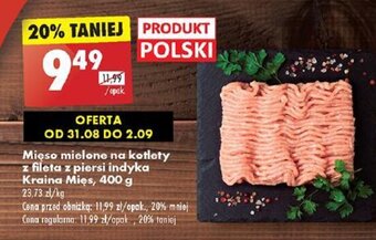 Biedronka Mięso mielone na kotlety z fileta z piersi indyka Kraina Mięs 400 g oferta