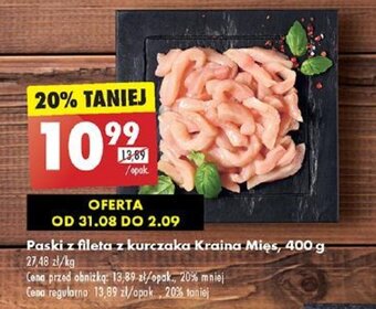 Biedronka Paski z fileta z kurczaka Kraina Mięs 400 g oferta