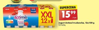 Biedronka Jogurt Actimel truskawka 12x100 g 13,33 zł/kg oferta