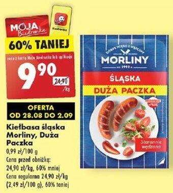 Biedronka Kiełbasa śląska Morliny, Duża Paczka 1kg oferta