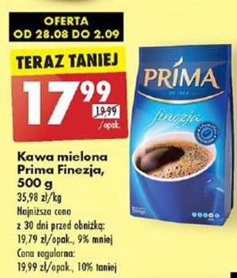 Biedronka Kawa mielona Prima Finezja, 500g oferta
