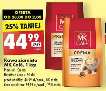 Biedronka Kawa ziarnista MK Café, 1 kg: Premium, Crema oferta