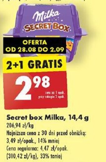 Biedronka Secret box Milka, 14,4 g oferta